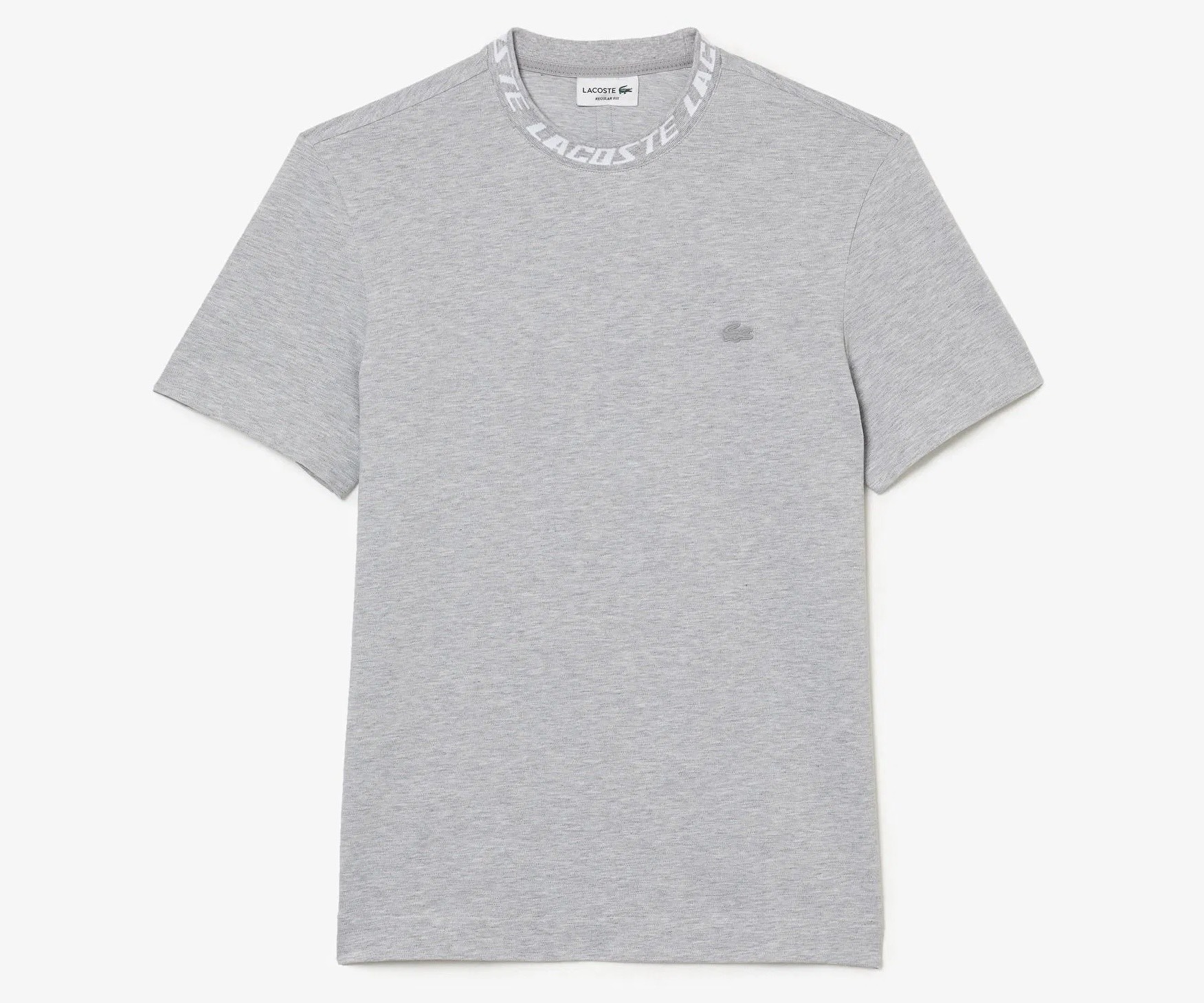 Áo Thun Lacoste Nam Chữ Cổ Dáng Regular TH9687-00-CCA Màu Xám