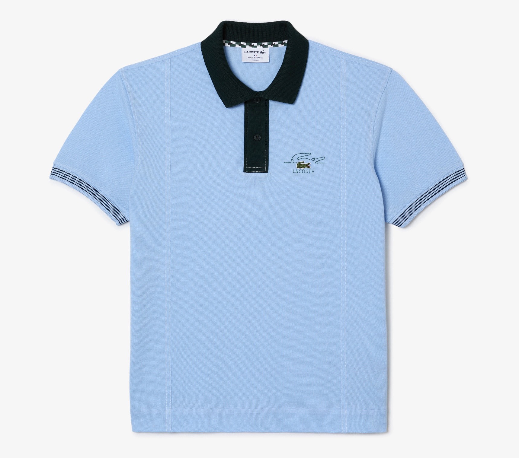 Áo Polo Lacoste Nam Made in France Dáng Classic Cổ Điển PH5743-00-FL3 Màu Xanh Da Trời