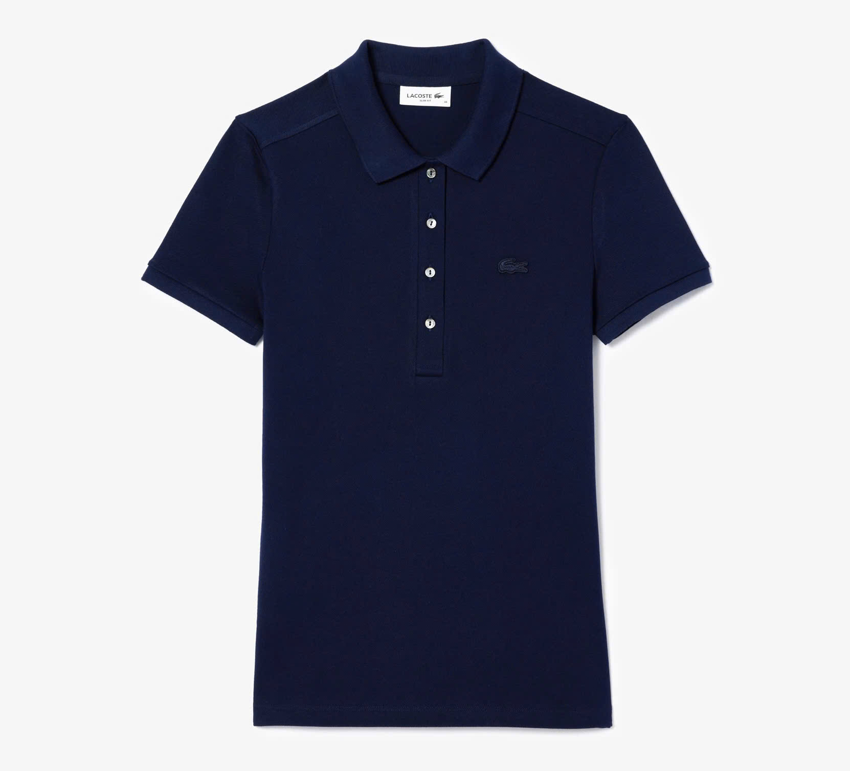 Áo Polo Lacoste Nữ Dáng Ôm Slim Fit PF5462-00-166 Màu Xanh Navy