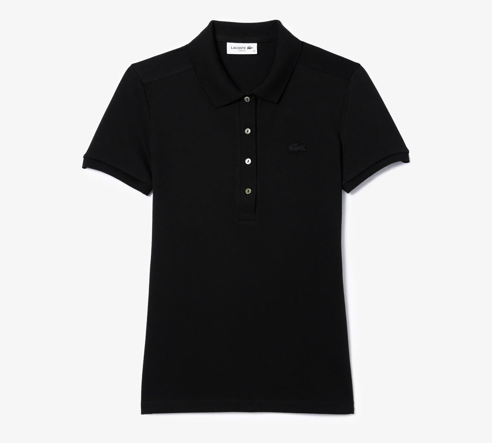 Áo Polo Lacoste Nữ Dáng Ôm Slim Fit PF5462-00-031 Màu Đen