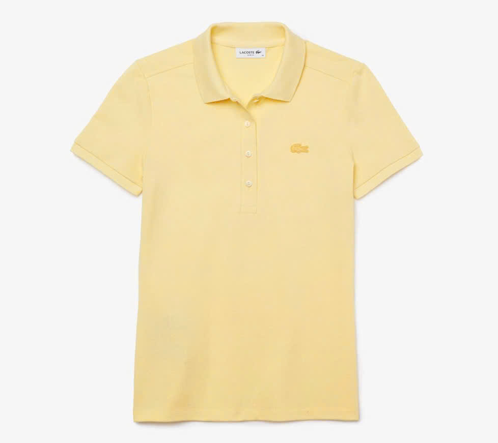 Áo Polo Lacoste Nữ Dáng Ôm Slim Fit PF5462-00-6XP Màu Vàng