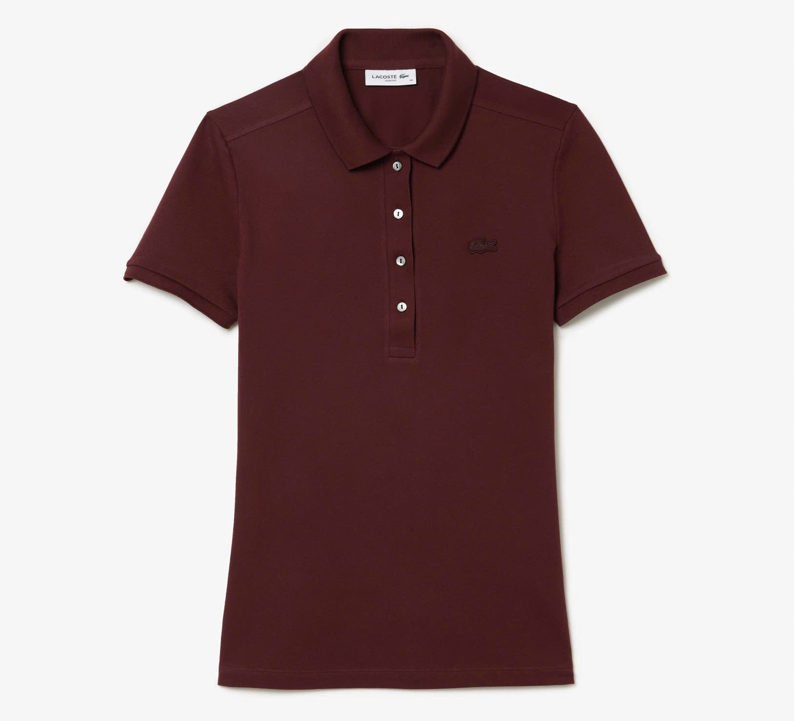 Áo Polo Lacoste Nữ Dáng Ôm Slim Fit PF5462-00-BZD Màu Đỏ Mận