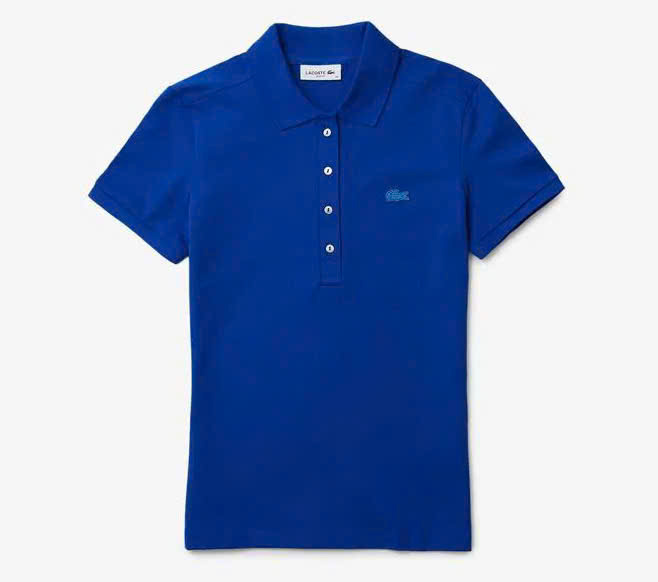Áo Polo Lacoste Nữ Dáng Ôm Slim Fit PF5462-00-JQ0 Màu Xanh Dương
