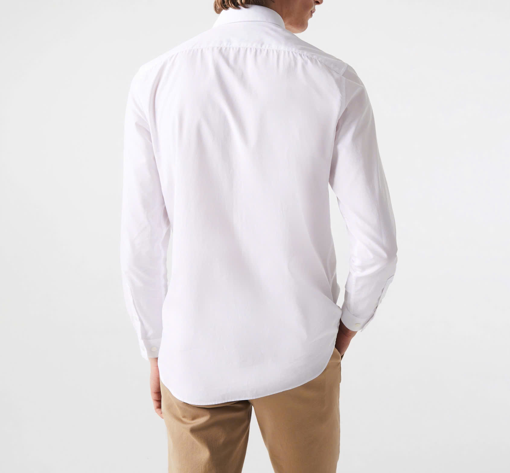 Áo Sơ Mi Lacoste Nam Dài Tay Poplin Dáng Slim Fit CH2668-00-001 Màu Trắng