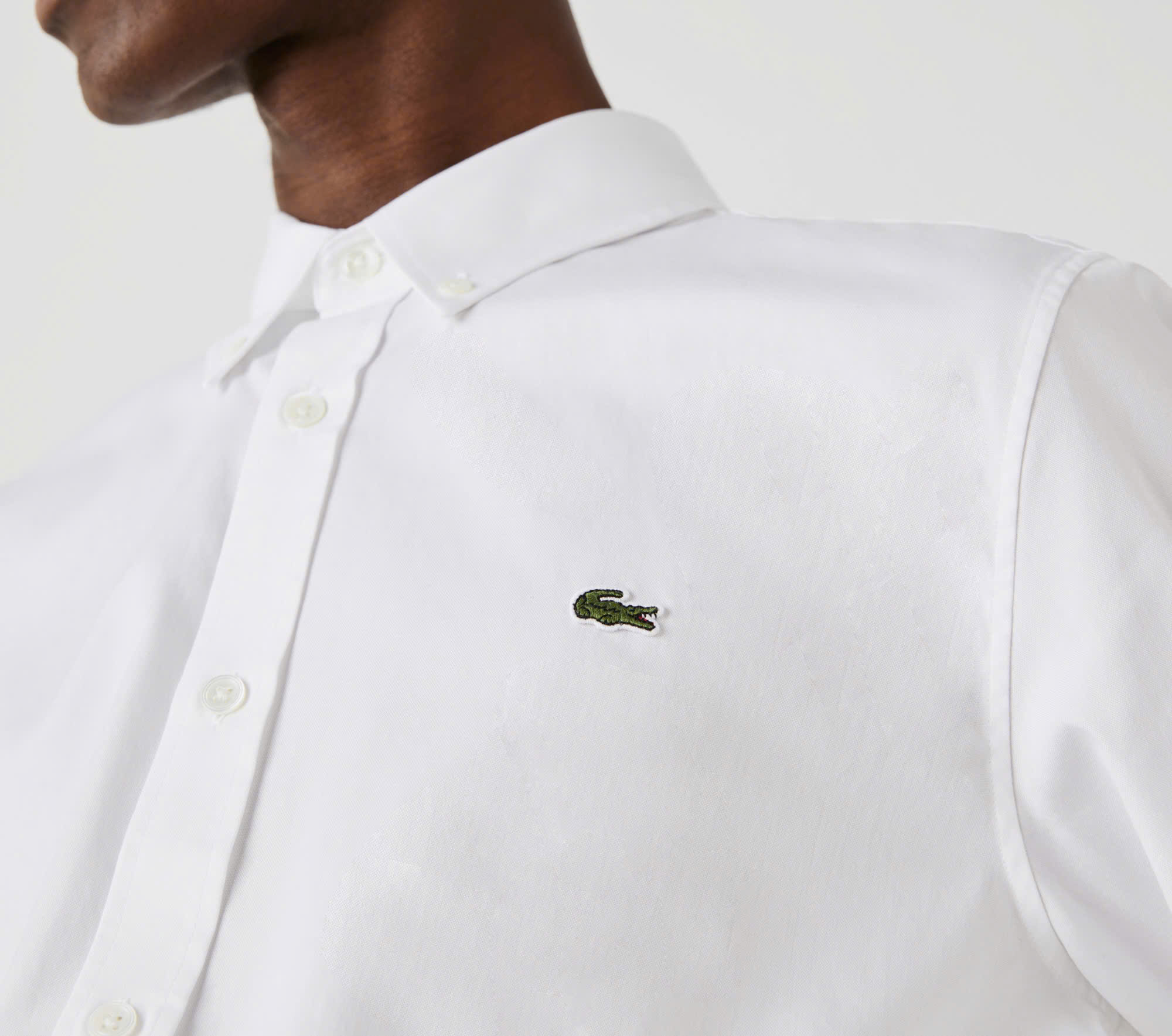 Áo Sơ Mi Lacoste Nam Dài Tay Pinpoint Dáng Slim Fit CH1843-00-001 Màu Trắng