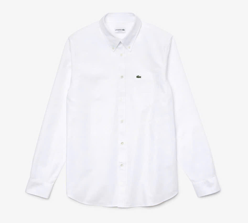 Áo Sơ Mi Lacoste Nam Dài Tay Oxford Dáng Regular CH2979-00-001 Màu Trắng