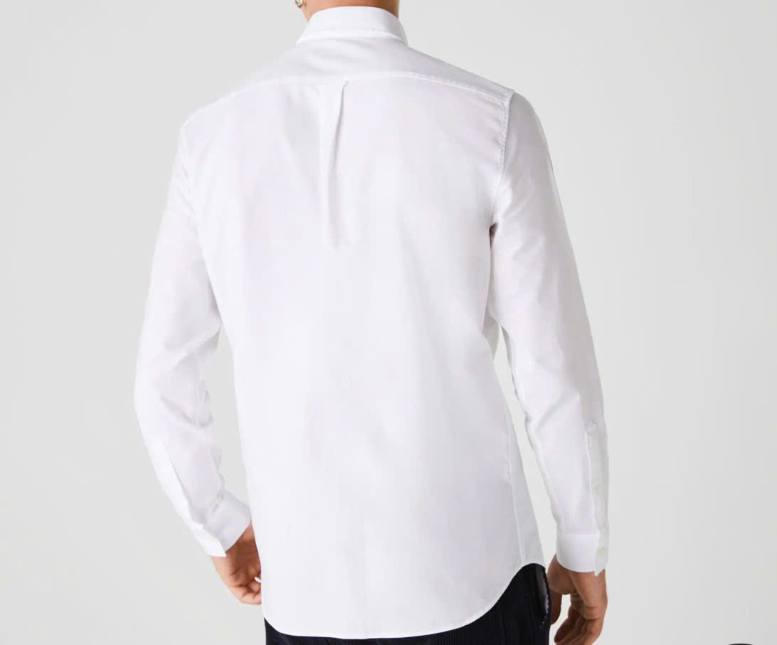 Áo Sơ Mi Lacoste Nam Dài Tay Oxford Dáng Regular CH2979-00-001 Màu Trắng