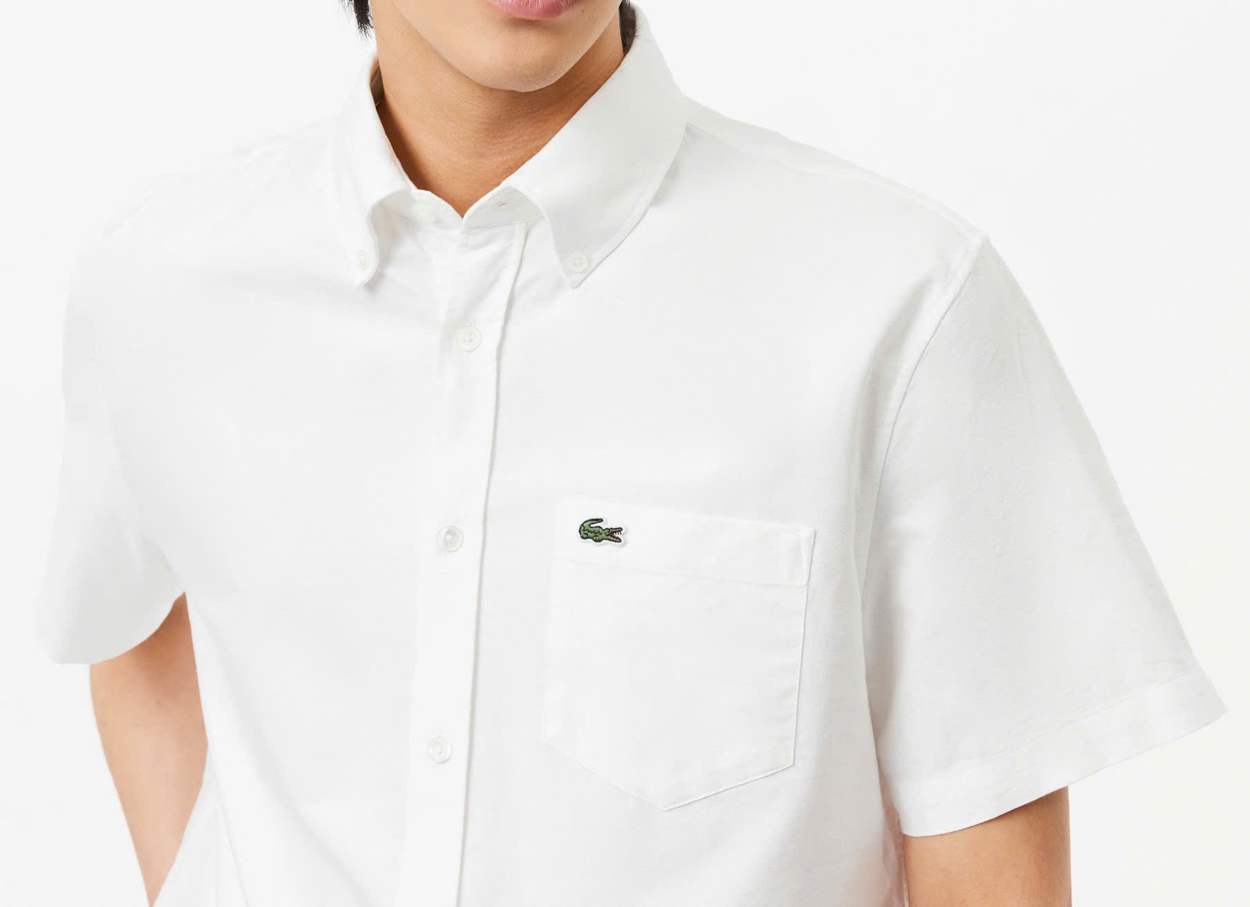 Áo Sơ Mi Lacoste Nam Oxford Dáng Regular CH1917-00-001 Màu Trắng