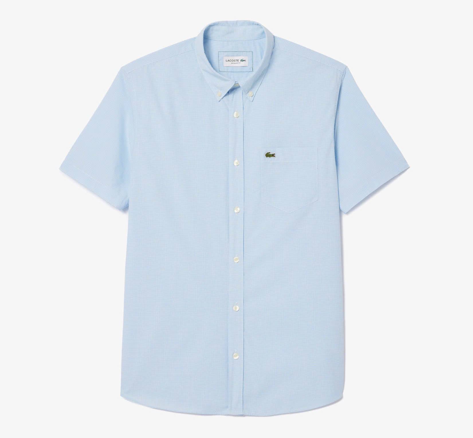Áo Sơ Mi Lacoste Nam Organic Cotton Carô Dáng Regular CH5622-F6Z Màu Xanh