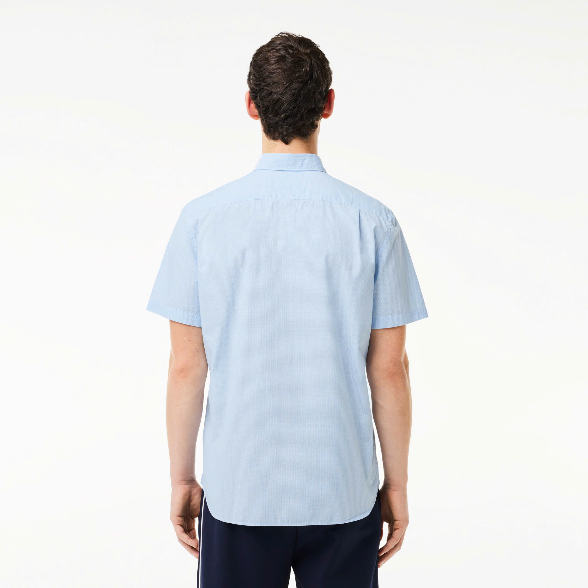 Áo Sơ Mi Lacoste Nam Organic Cotton Carô Dáng Regular CH5622-F6Z Màu Xanh