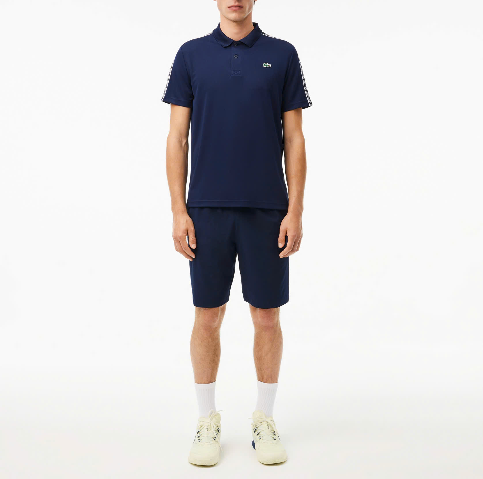 Áo Polo Tennis Thể Thao Lacoste Nam Sọc Vai DH2557-00-031 Màu Xanh Navy