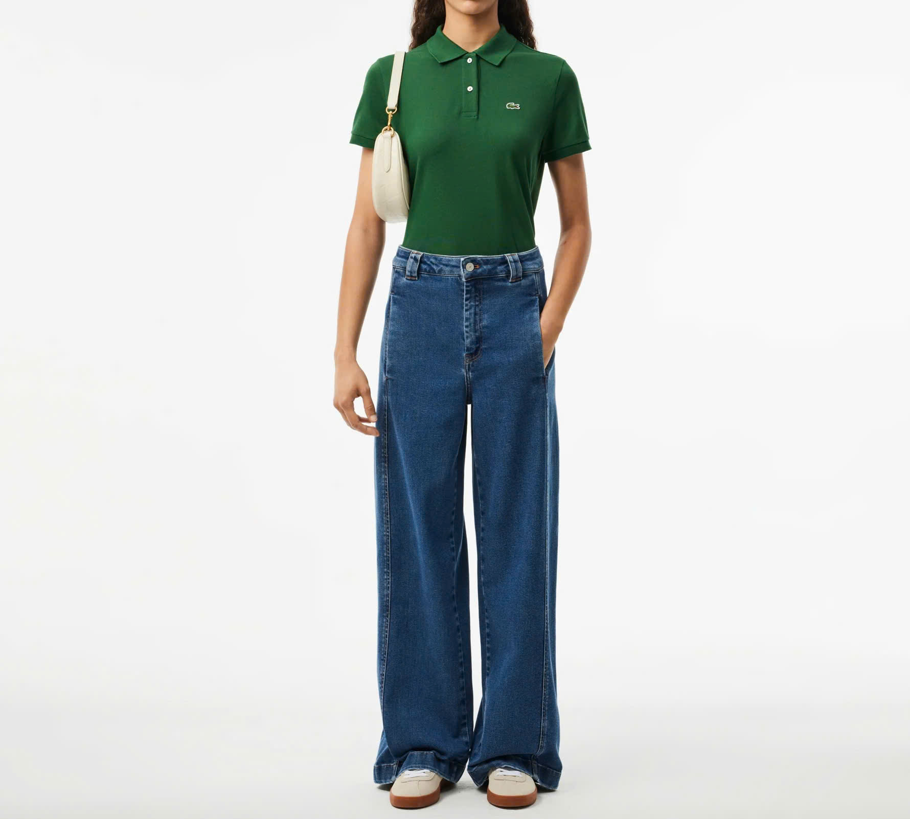 Áo Polo Lacoste Nữ Dáng Suôn Regular Fit PF7839-00-132 Màu Xanh Lục