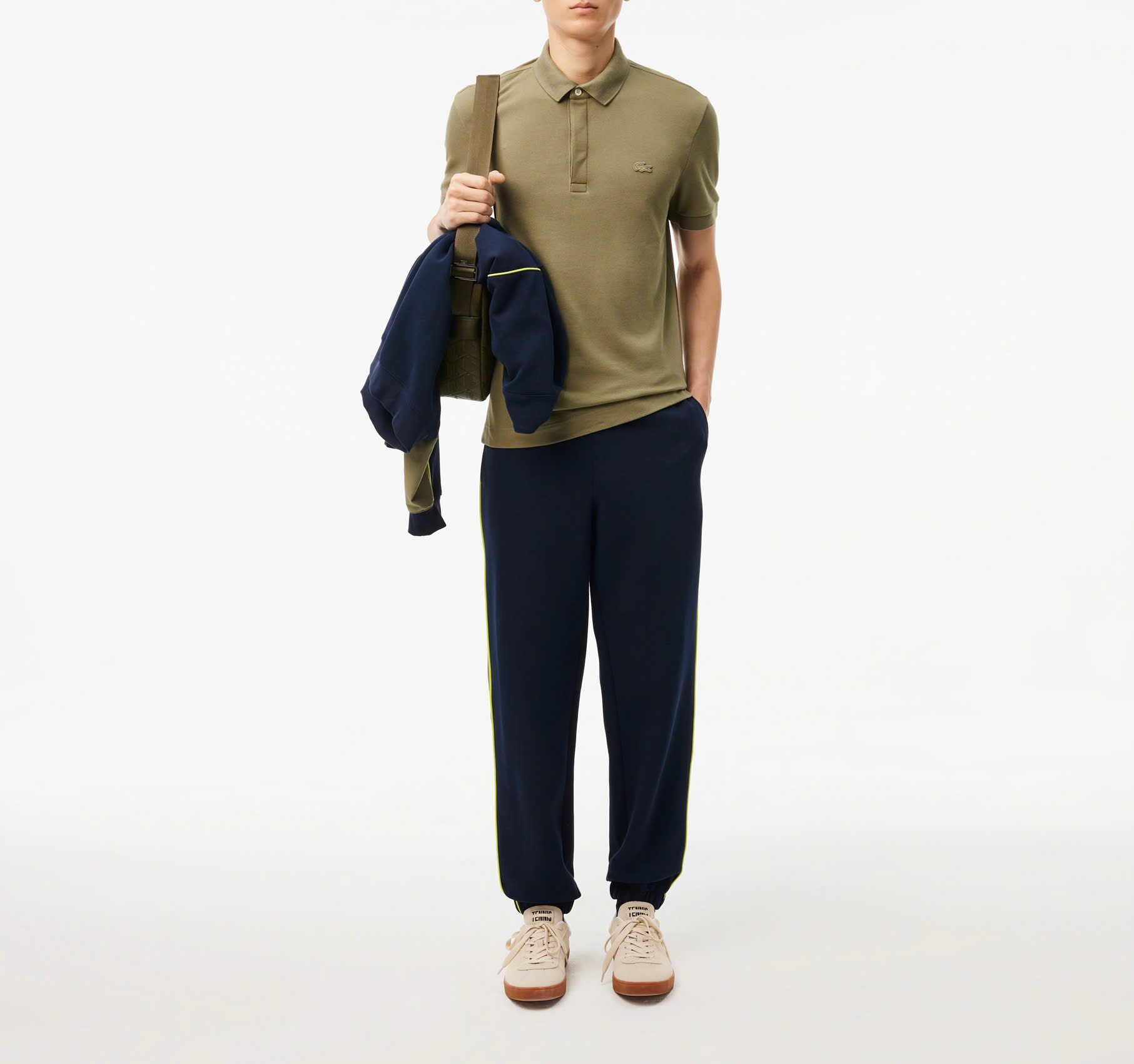 Áo Polo Lacoste Nam Paris Dáng Regular PH5522-00-BMY Màu Xanh Khaki
