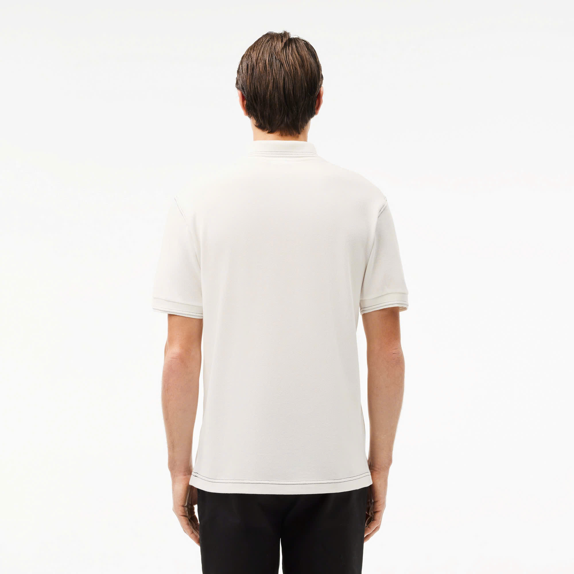 Áo Polo Lacoste Nam Phối Viền Dáng Classic Cổ Điển PH5981-00-70V Màu Trắng Kem
