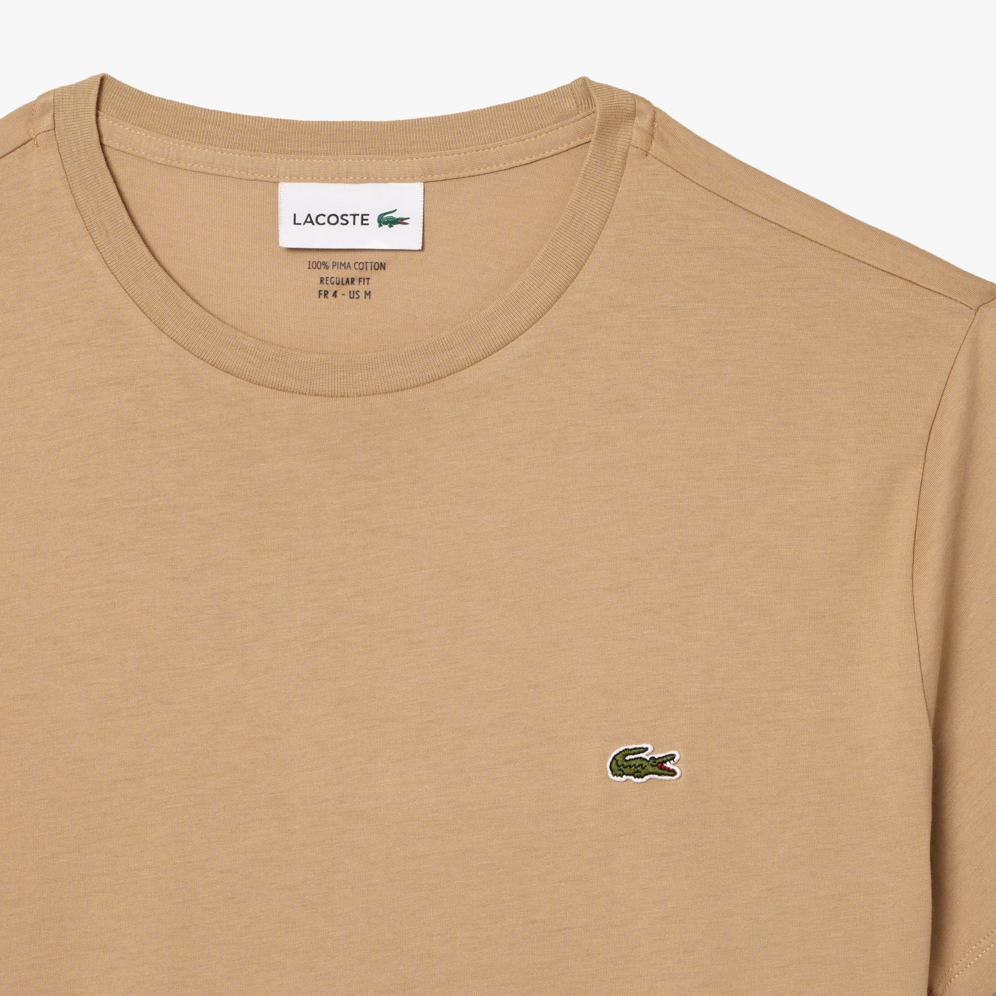 Áo Thun Lacoste Nam Dáng Regular Pima Cotton TH6709-00-02S Màu Be