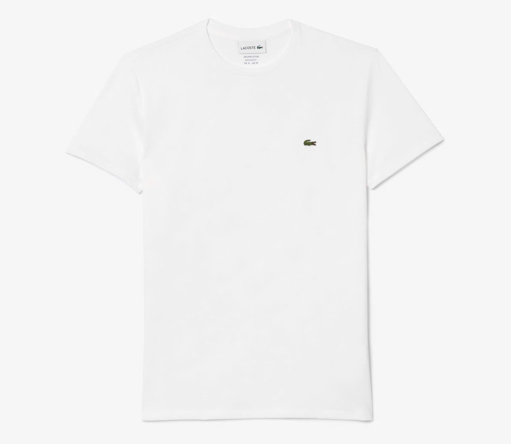Áo Thun Lacoste Nam Dáng Regular Pima Cotton TH6709-00-001 Màu Trắng