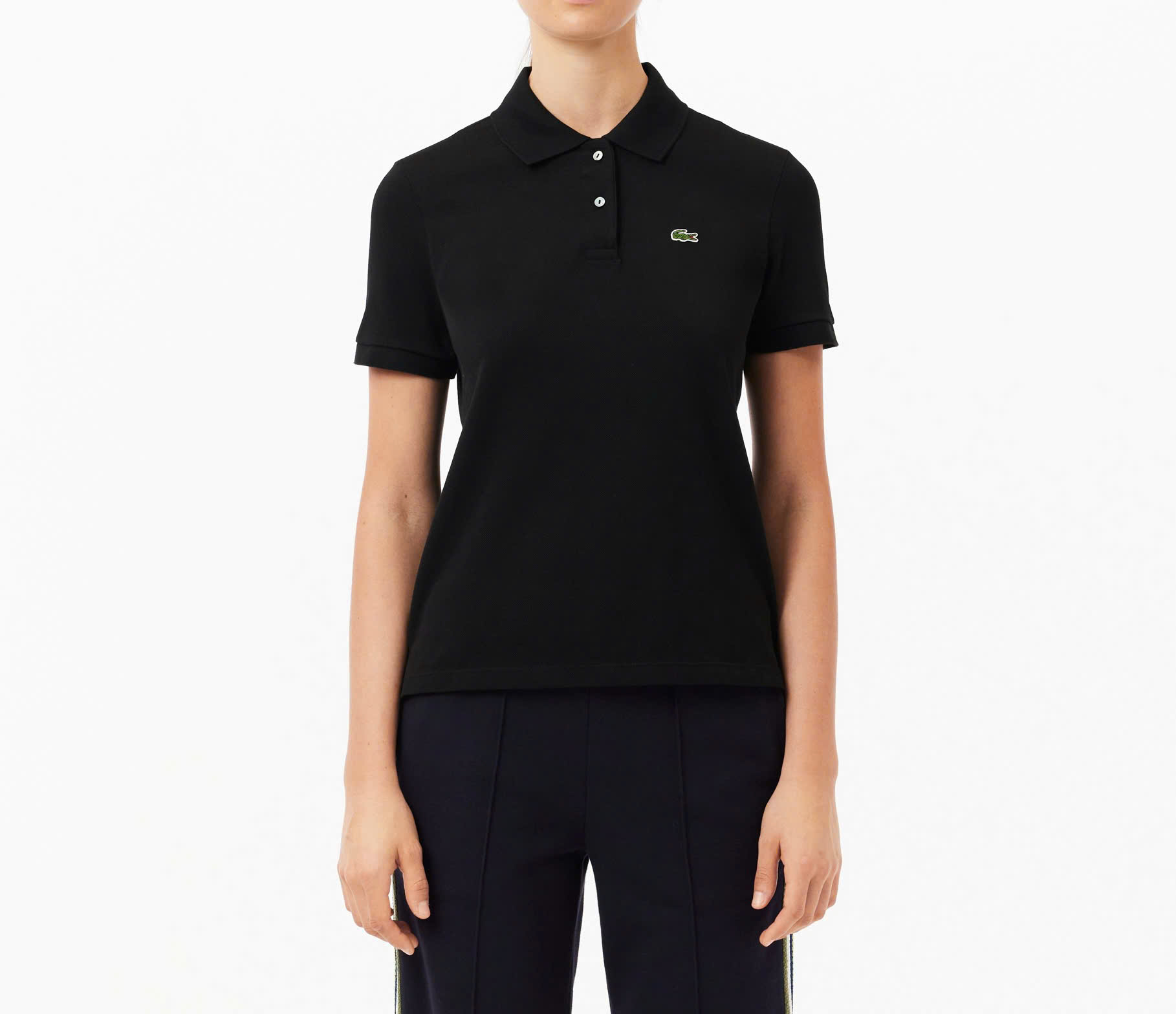 Áo Polo Lacoste Nữ Dáng Suôn Regular Fit PF7839-00-031 Màu Đen