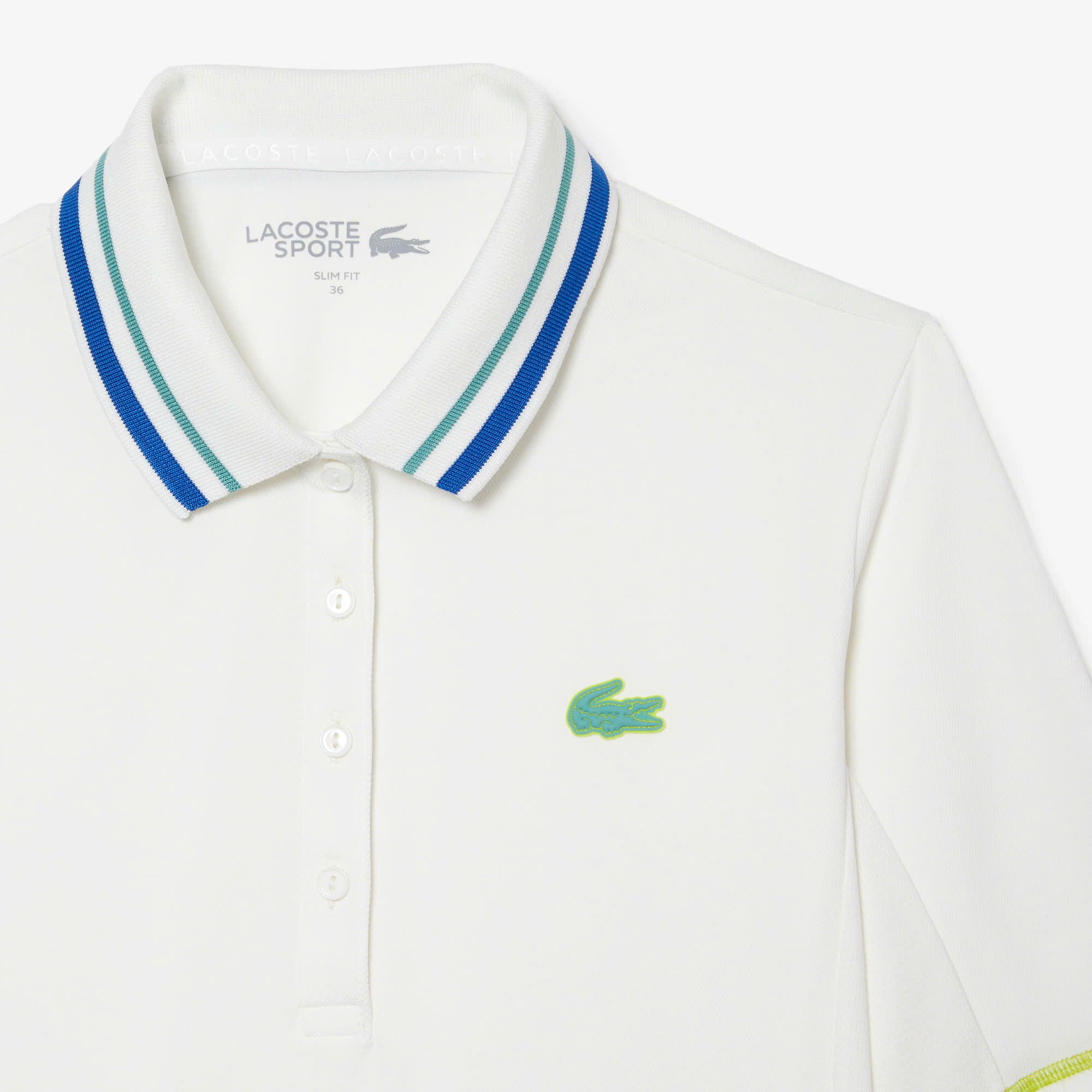 Áo Polo Tennis / Pickleball Lacoste Nữ Dáng Ôm Slim Fit PF4842-00-70V Màu Trắng