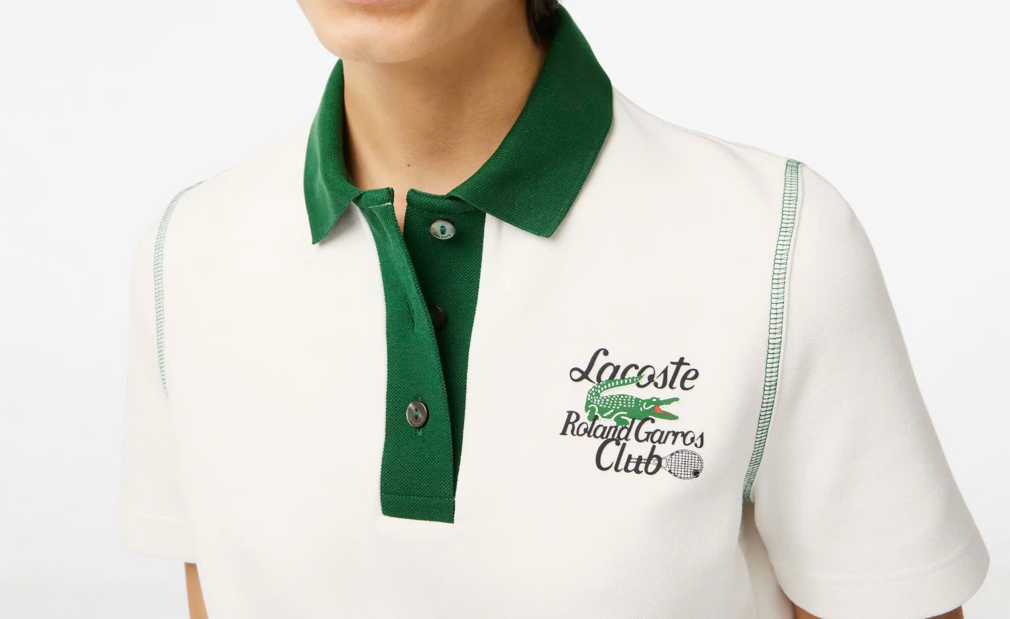 Áo Polo Lacoste Nữ Roland Garros Dáng Suôn Regular Fit PF6067-00-X0N Màu Trắng