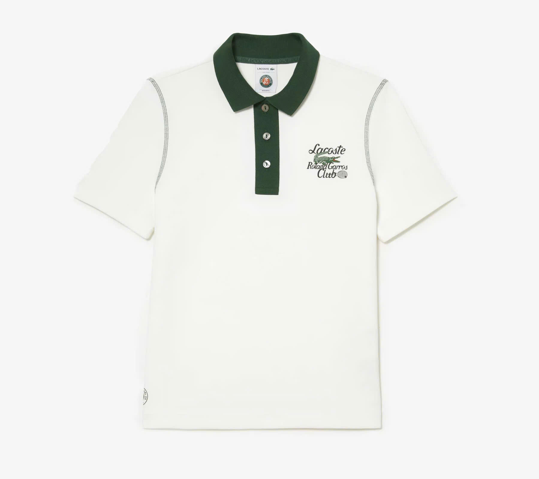 Áo Polo Lacoste Nữ Roland Garros Dáng Suôn Regular Fit PF6067-00-X0N Màu Trắng