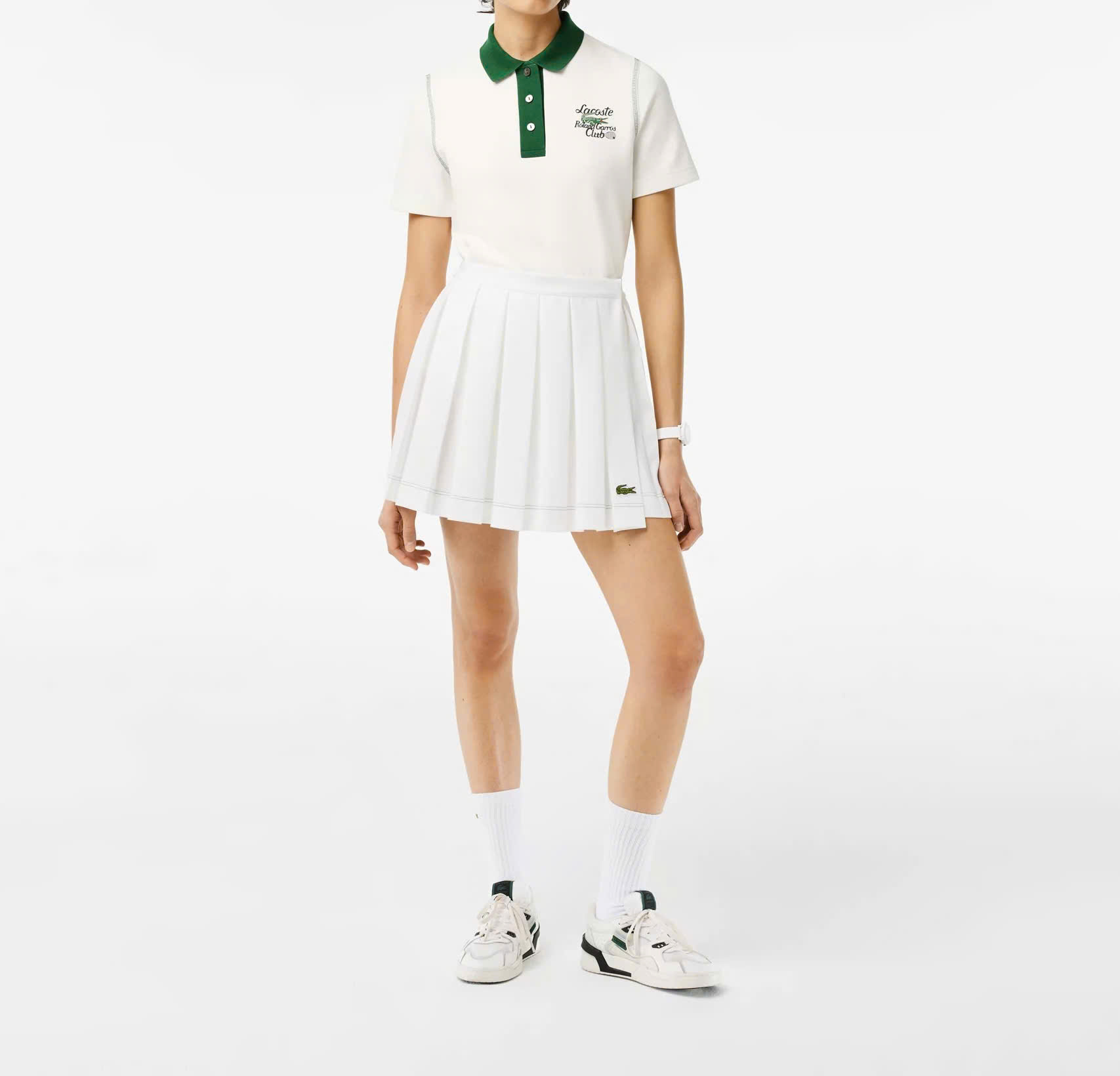 Áo Polo Lacoste Nữ Roland Garros Dáng Suôn Regular Fit PF6067-00-X0N Màu Trắng