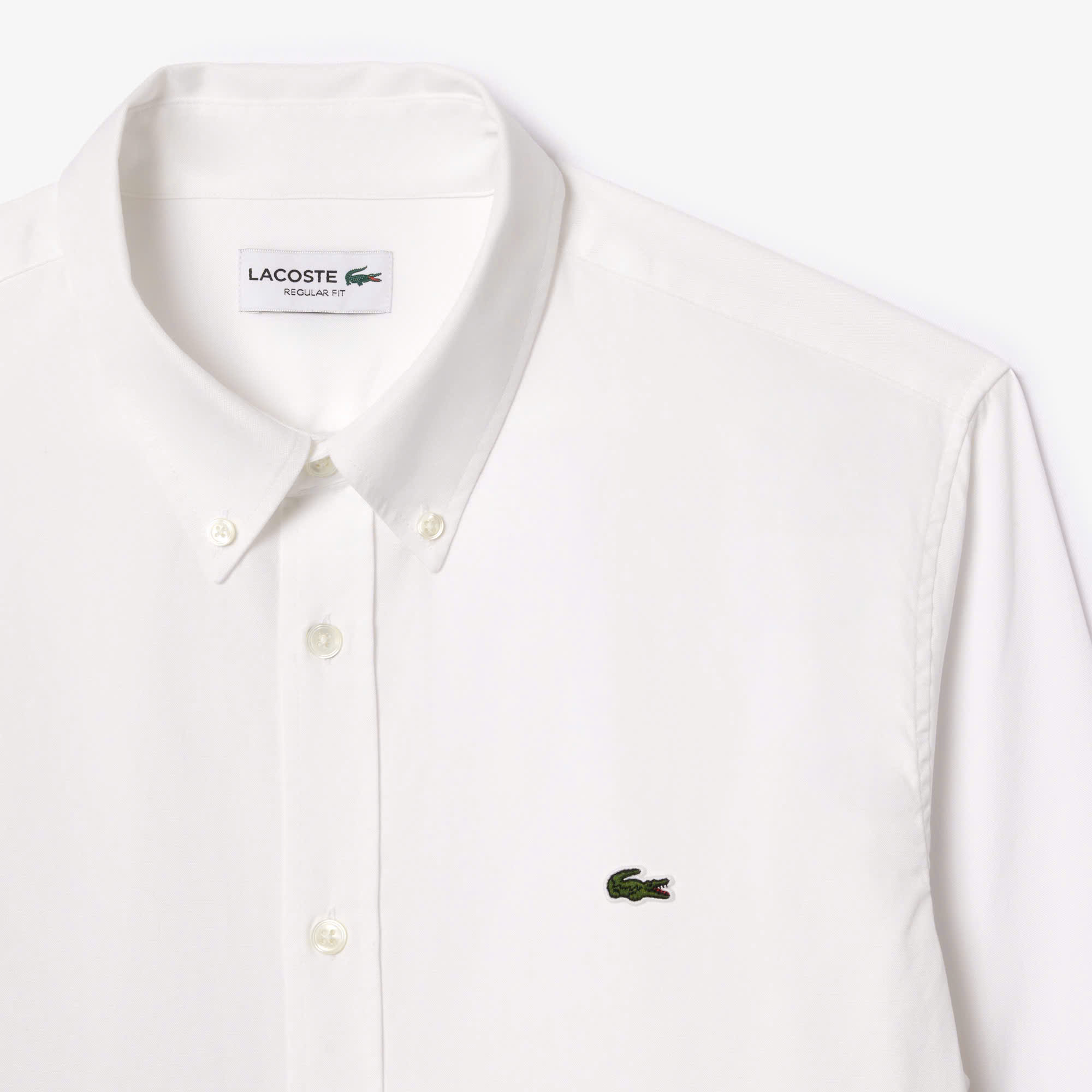 Áo Sơ Mi Lacoste Nam Dài Tay Pinpoint Dáng Regular CH2933-00-001 Màu Trắng