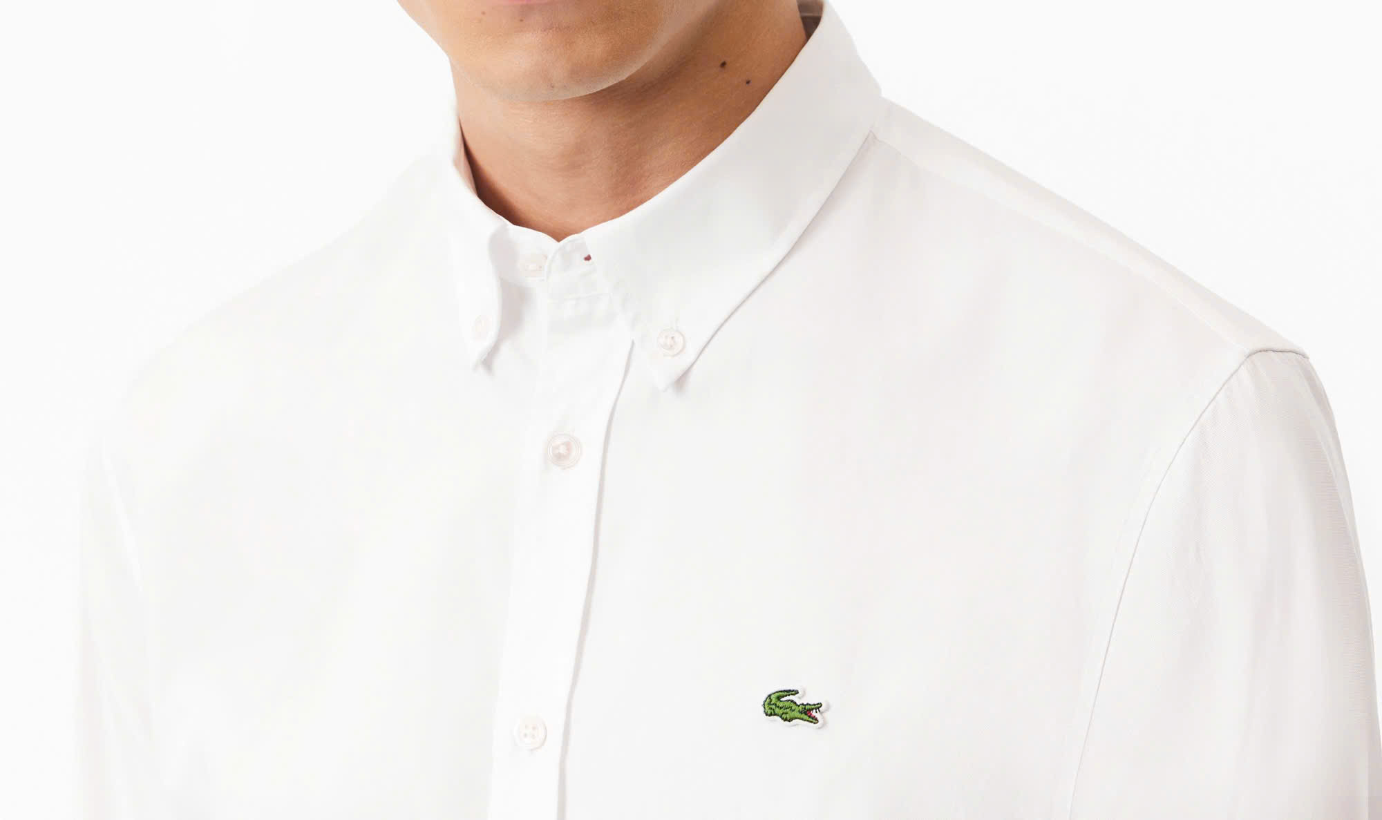 Áo Sơ Mi Lacoste Nam Dài Tay Pinpoint Dáng Regular CH2933-00-001 Màu Trắng