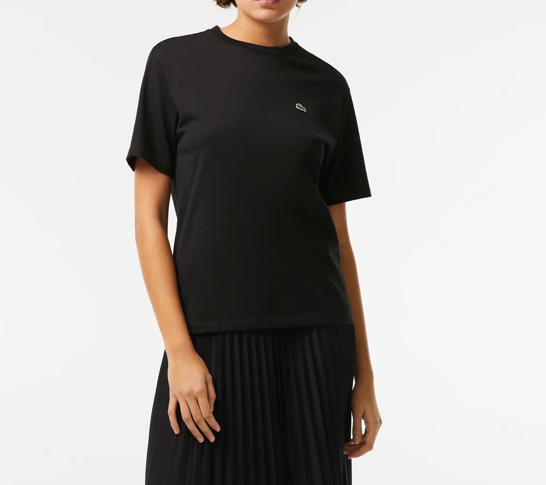Áo Thun Lacoste Nữ Dáng Suôn TF5441-00-031 Màu Đen