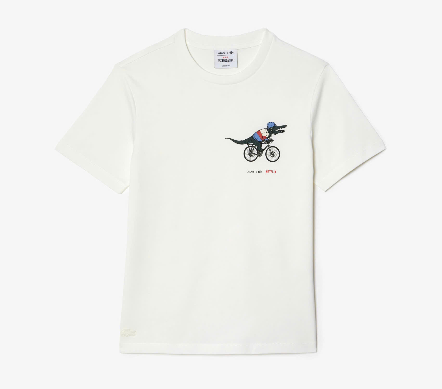 Áo Thun Lacoste Nữ Netflix TF7349-00-70V Màu Trắng