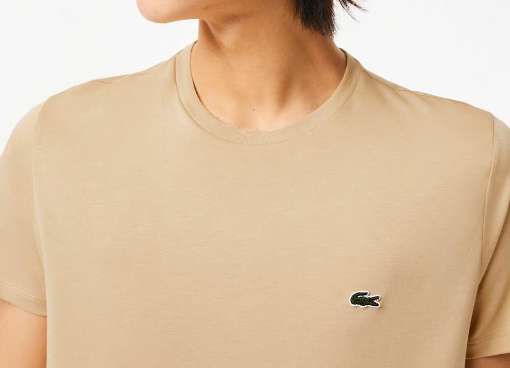 Áo Thun Lacoste Nam Dáng Regular Pima Cotton TH6709-00-IXQ Màu Be