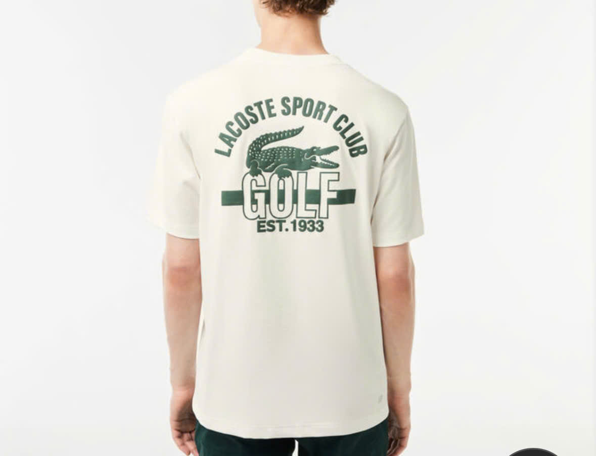 Áo Thun Lacoste Nam Golf Dáng Rộng Relaxed TH1799-00-70V Màu Trắng Kem