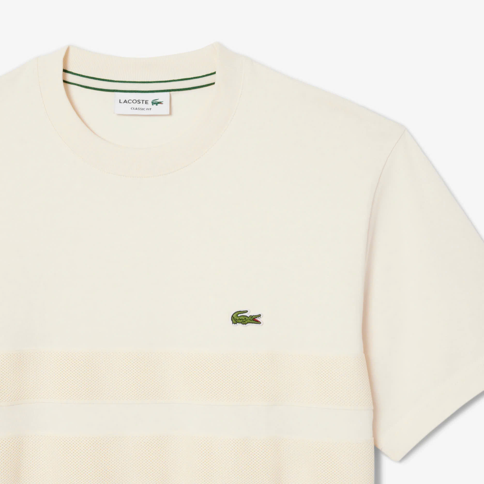 Áo Thun Lacoste Nam Dáng Classic TH9769-00-XFJ Màu Kem
