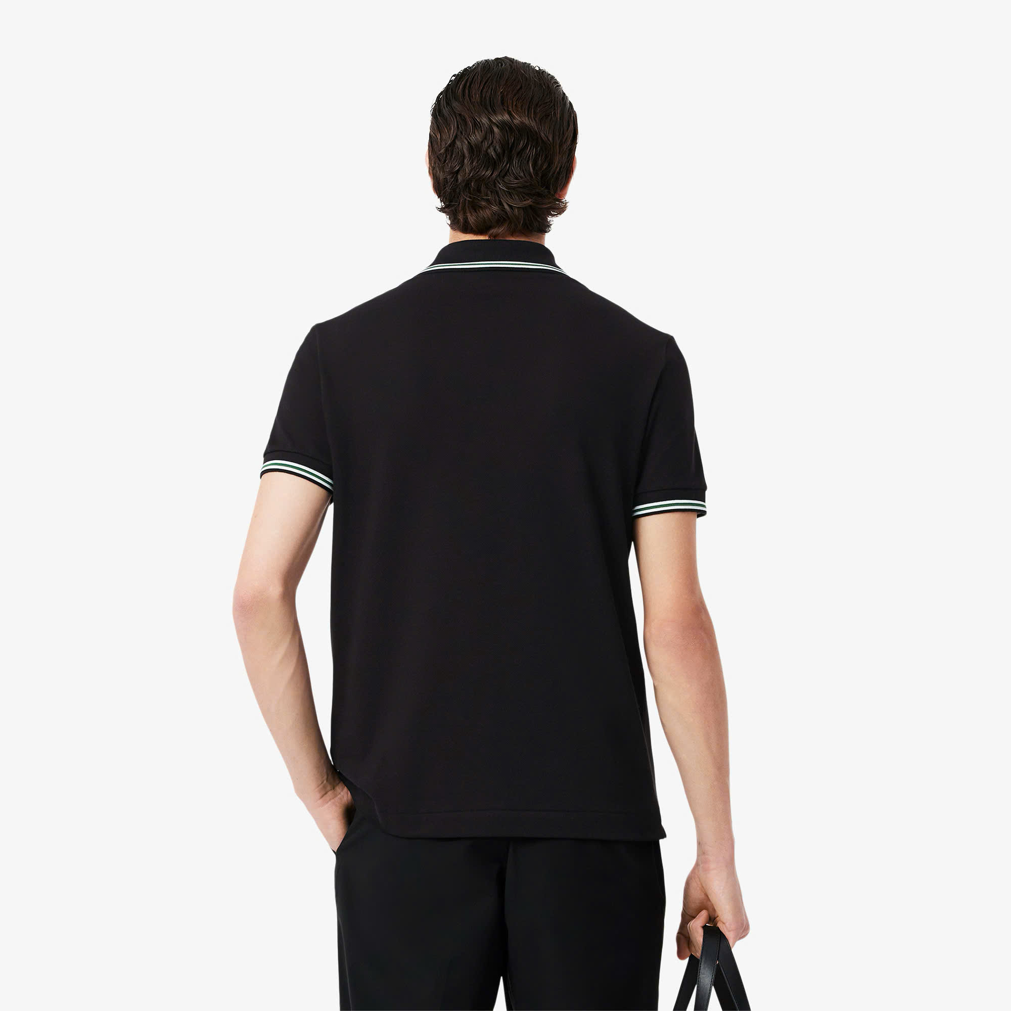 Áo Polo Lacoste Nam Viền Cổ Dáng Regular PH9875-00-031 Màu Đen