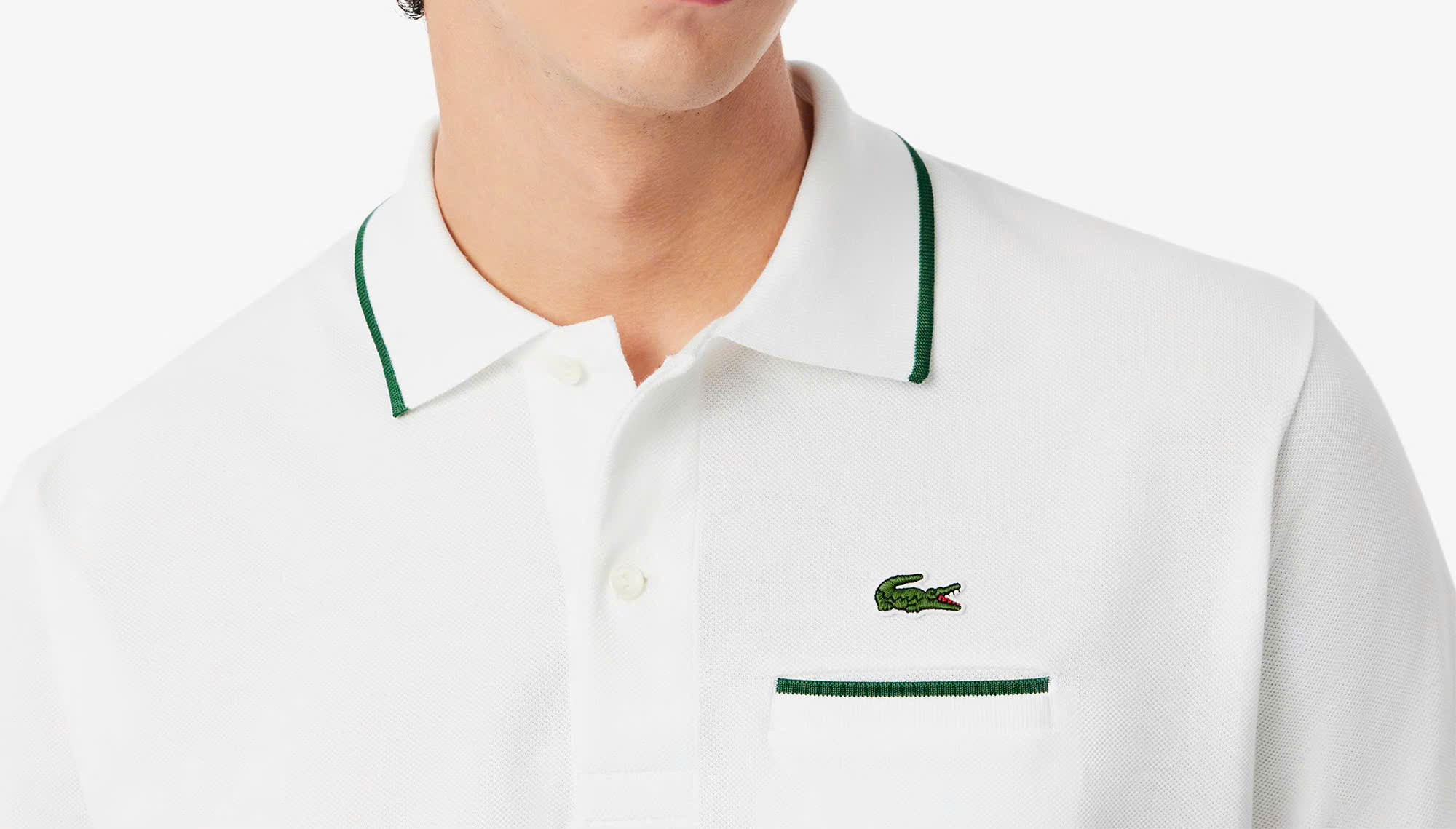 Áo Polo Lacoste Nam Viền Cổ Dáng Classic PH9838-00-737 Màu Trắng