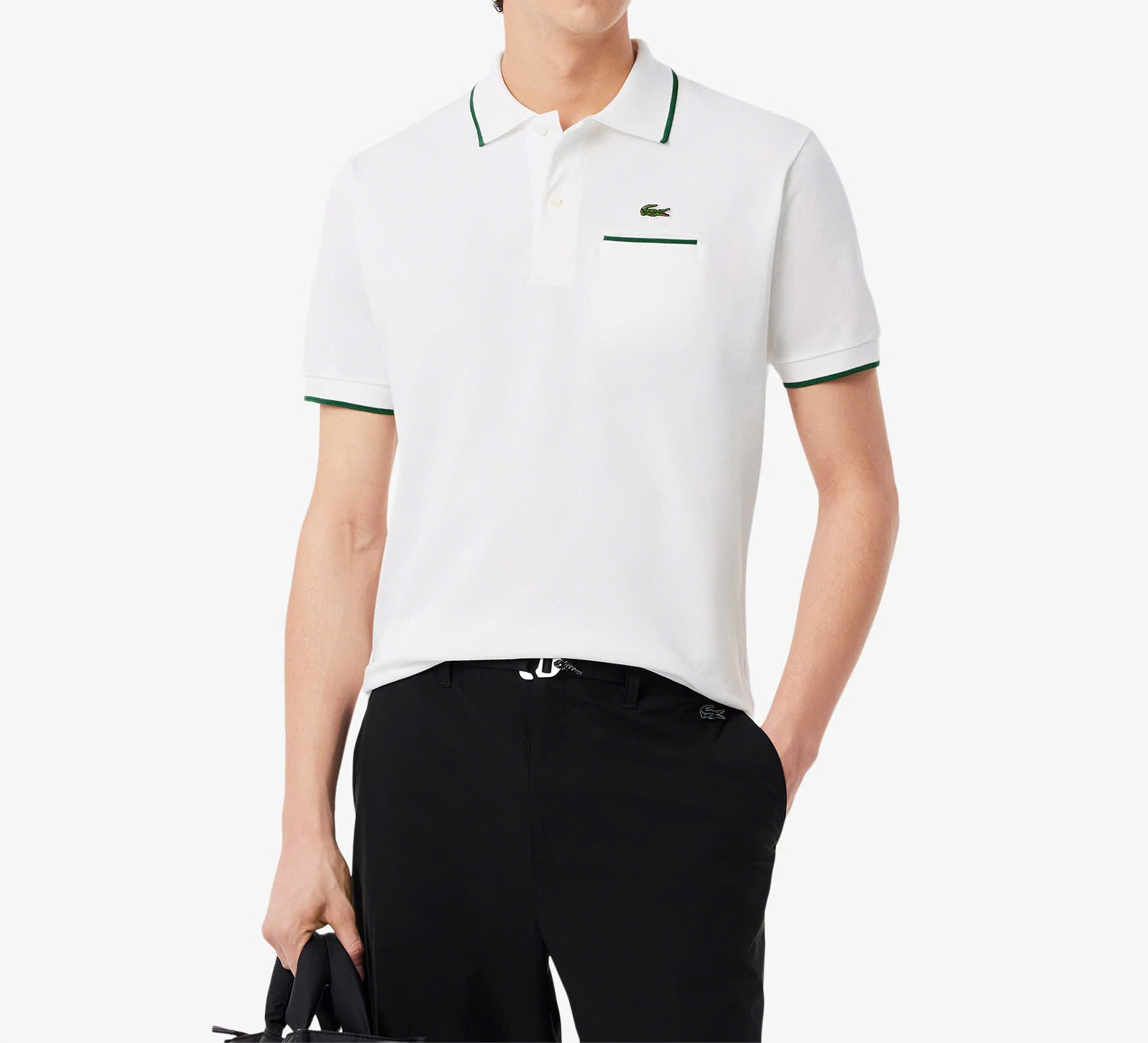 Áo Polo Lacoste Nam Viền Cổ Dáng Classic PH9838-00-737 Màu Trắng