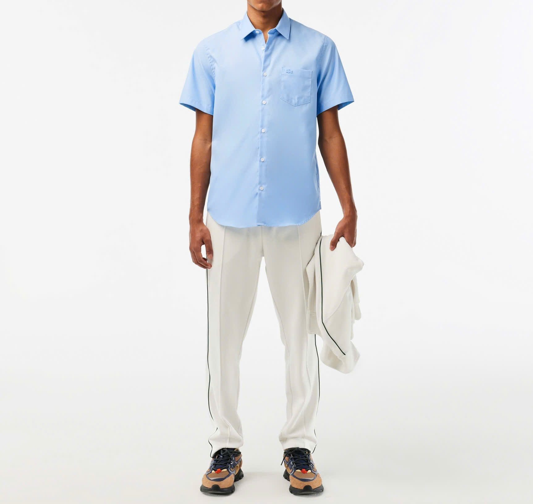 Áo Sơ Mi Lacoste Nam Cotton Dáng Regular CH8528-00-001 Màu Xanh