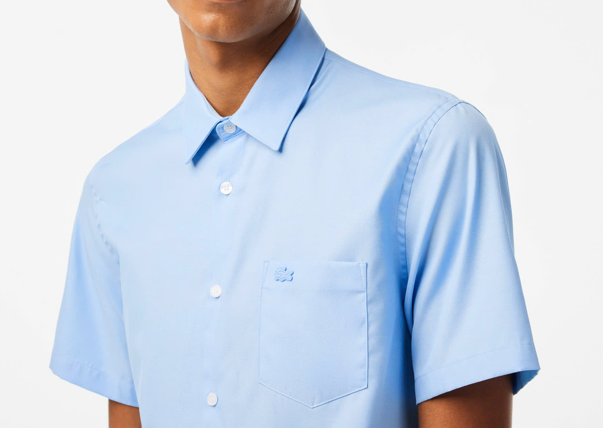 Áo Sơ Mi Lacoste Nam Cotton Dáng Regular CH8528-00-001 Màu Xanh