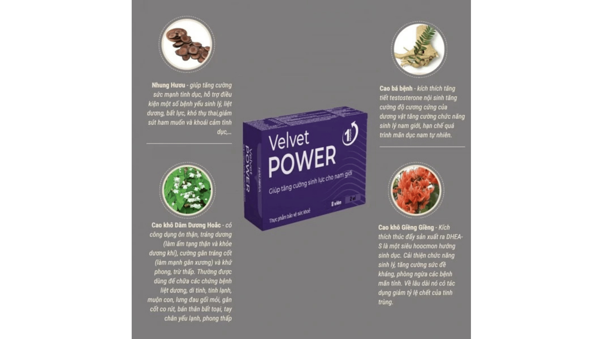 Hình ảnh bảng thành phần của sản phẩm Velvet Power 1 Hour
