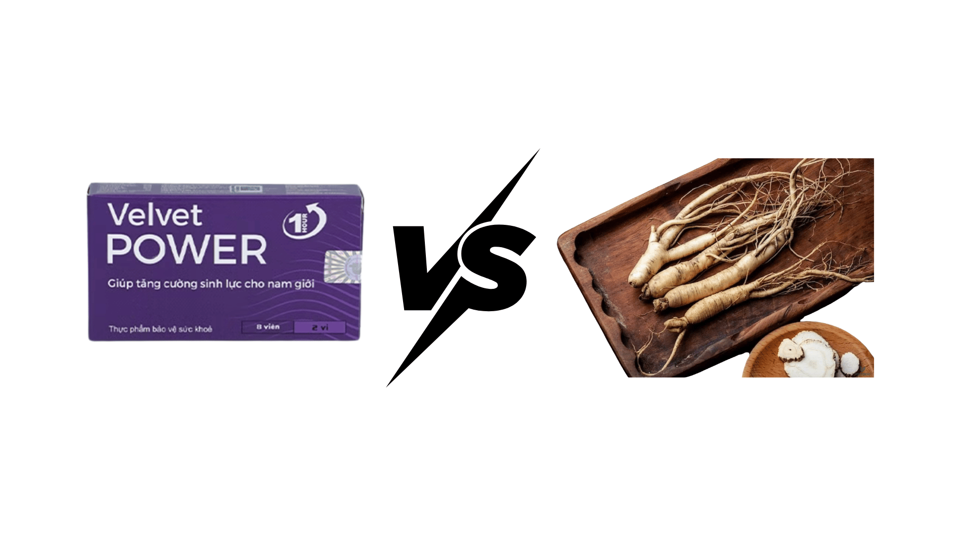 Hình ảnh so sánh giữa Velvet Power 1 Hour và Sâm
