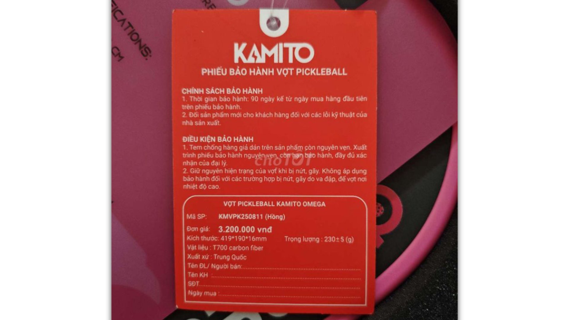 Cách Kiểm Tra Vợt Kamito Chính Hãng Và Chính Sách Bảo Hành
