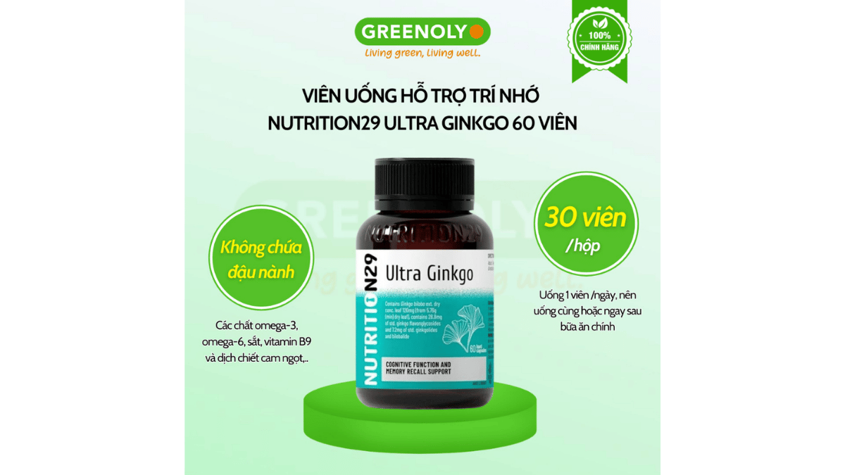Hình ảnh hướng dẫn cách uống Nutrition29 Ultra Ginkgo 60 viên