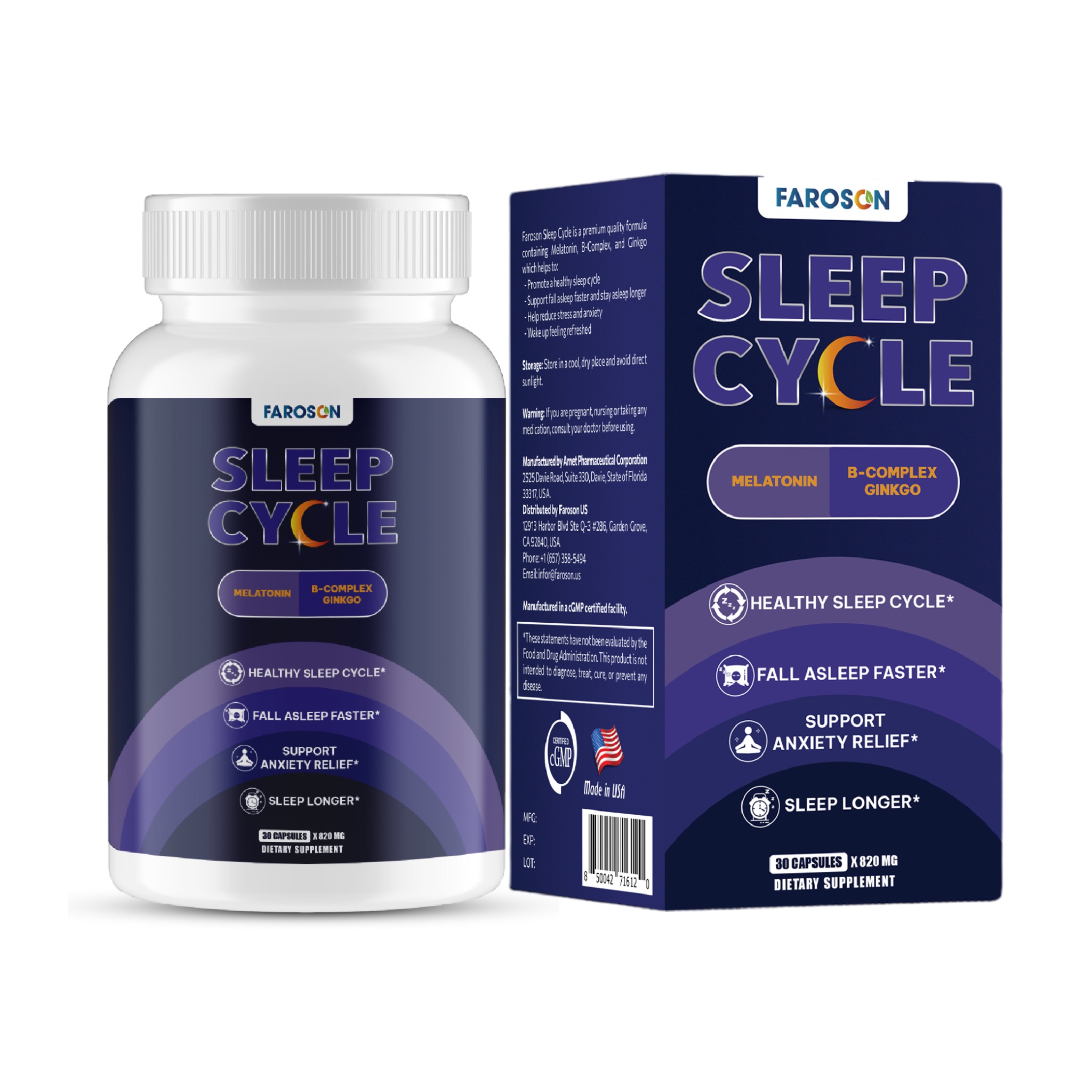 Faroson Viên Uống Ngủ Ngon Sleep Cycle Melatonin 3mg 30 Viên