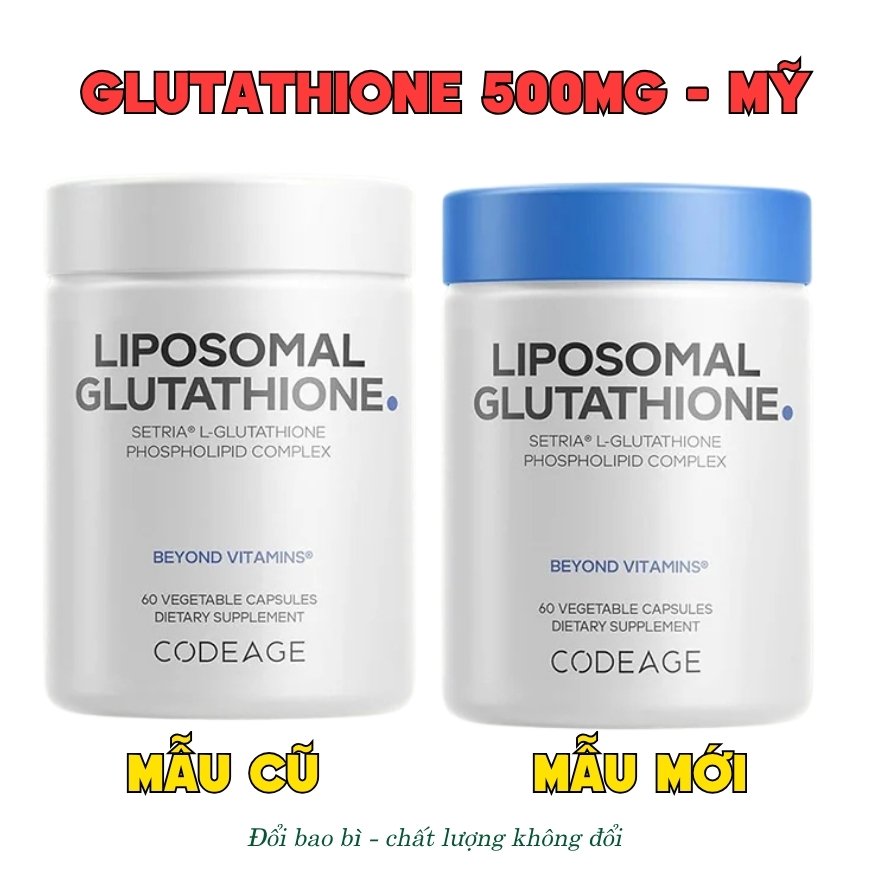 CodeAge Viên Uống Liposomal Glutathione 500mg 60 viên (Setria L-Glutathione) - Tinh Khiết Hơn