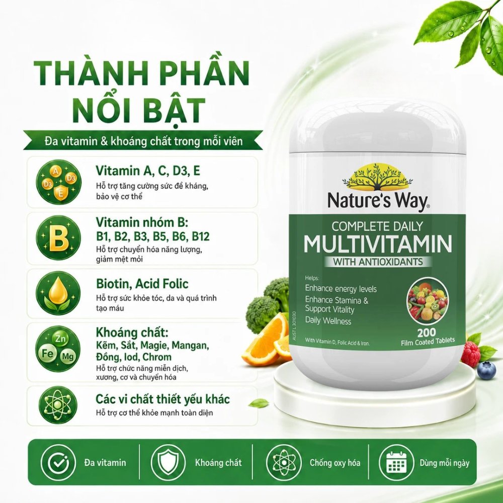 Nature’s Way Viên Uống Vitamin Tổng Hợp Complete Daily Multivitamin - Chính Ngạch Úc