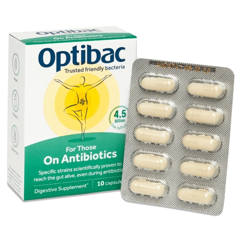 Optibac Viên Uống For Those On Antibiotics Hỗ Trợ Cân Bằng Hệ Vi Sinh, Giảm Tác Dụng Phụ Khi Dùng Kháng Sinh 10 viên