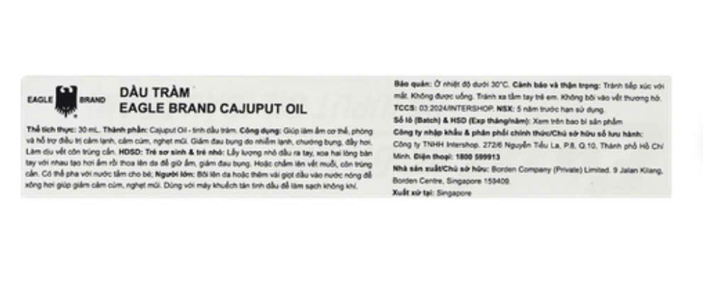 Eagle Brand Tinh Dầu Tràm Trà Cajuput Oil 30ml