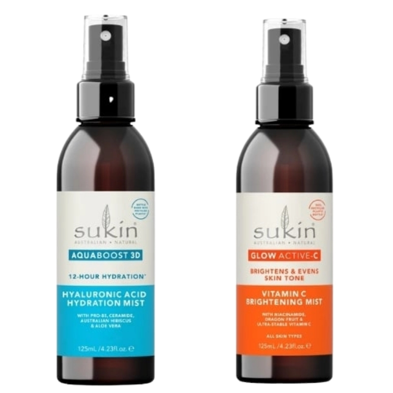 Combo Sukin Xịt Khoáng Đa Năng C & HA Bổ Sung Cấp Ẩm & Nâng Tông