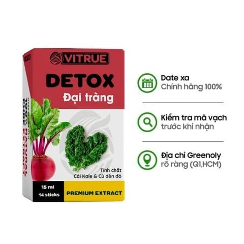 HSD 19/03/2026 Vitrue Tinh Chất Thảo Mộc Detox Thải Độc Đại Tràng Ngăn Ngừa Các Vấn Đề Về Đường Ruột (1 Gói)