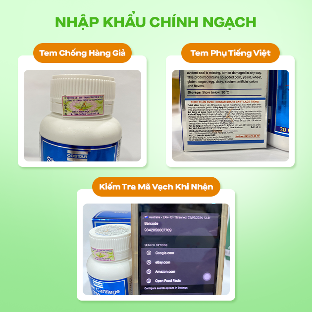 Costar Viên Uống Hỗ Trợ Xương Khớp Sụn Cá Mập Blue Shark Cartilage 750mg (30 Viên)