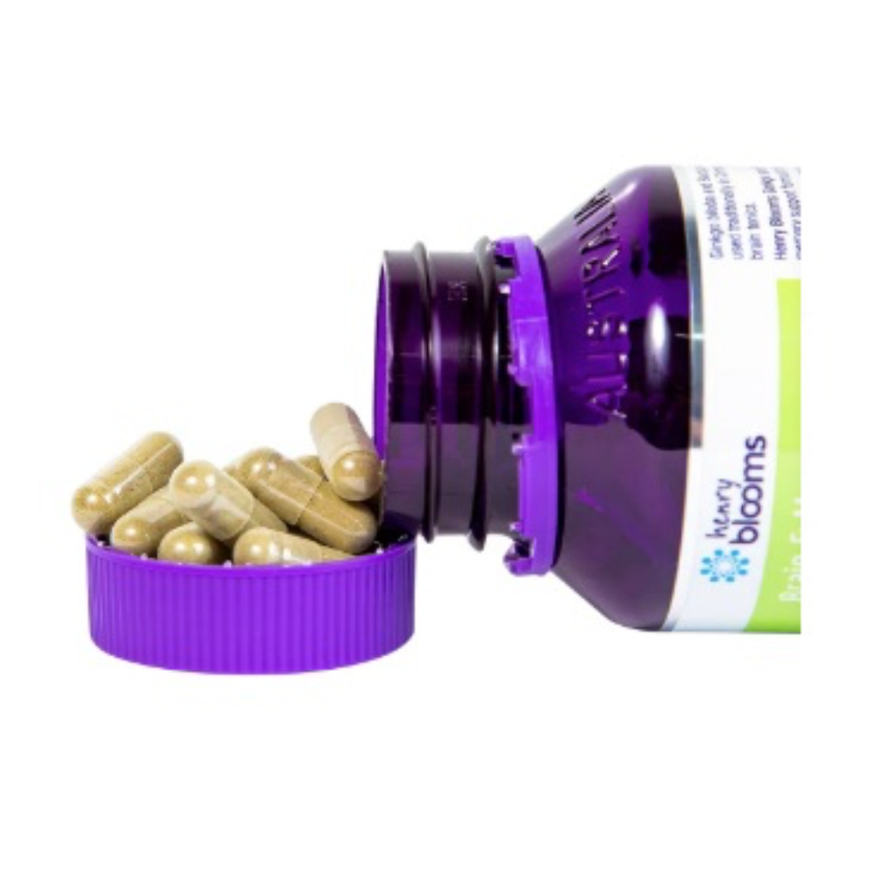 Henry Blooms Viên Uống Hỗ Trợ Tuần Hoàn Não Ginkgo And Brahmi 3000 60 Viên